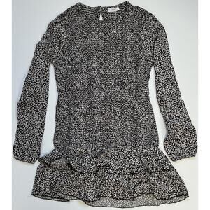 Mango Cheetah Print Long Sleeve DressTeen Girl Sz L